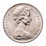 Australia 1981 20c Cupro-Nickel Uncirculated 20-Coin Heads/Tails RAM Mint Roll