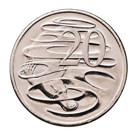 Australia 2005 20c Cupro-Nickel Uncirculated 20-Coin Heads/Tails Mint Roll