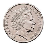 Australia 2005 20c Cupro-Nickel Uncirculated 20-Coin Heads/Tails Mint Roll