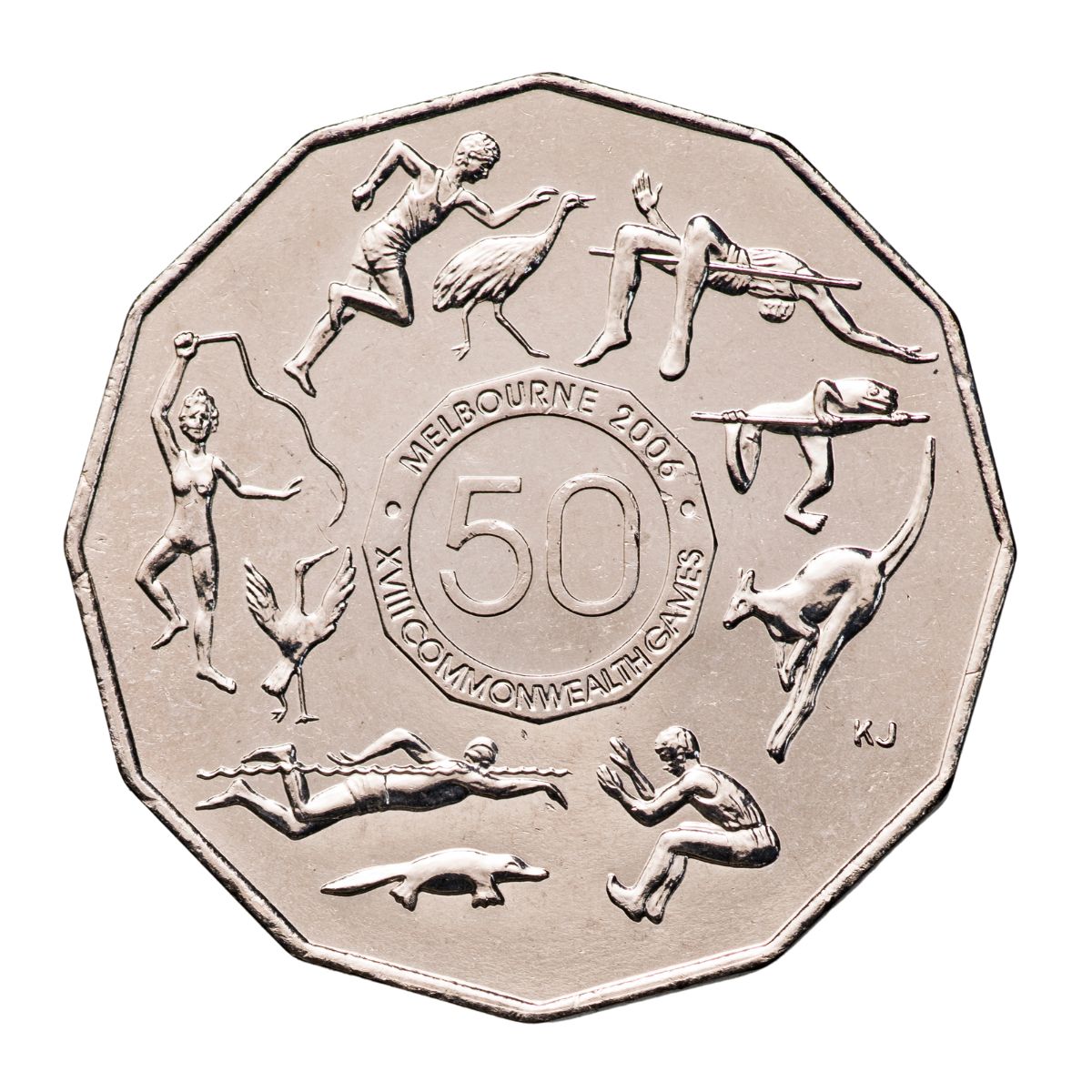 Australia Commonwealth Games 2005 50c Student Design Cupro-Nickel Uncirculated 20-Coin Heads/Tails Mint Roll