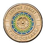 Australia Lest We Forget 2017 $2 Aluminium-Bronze Uncirculated 25-Coin Security Bag