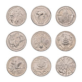 Australia Federation 2001 20c States & Territories Complete Set of Nine Uncirculated 20-Coin Private Rolls (ex RAM bags)