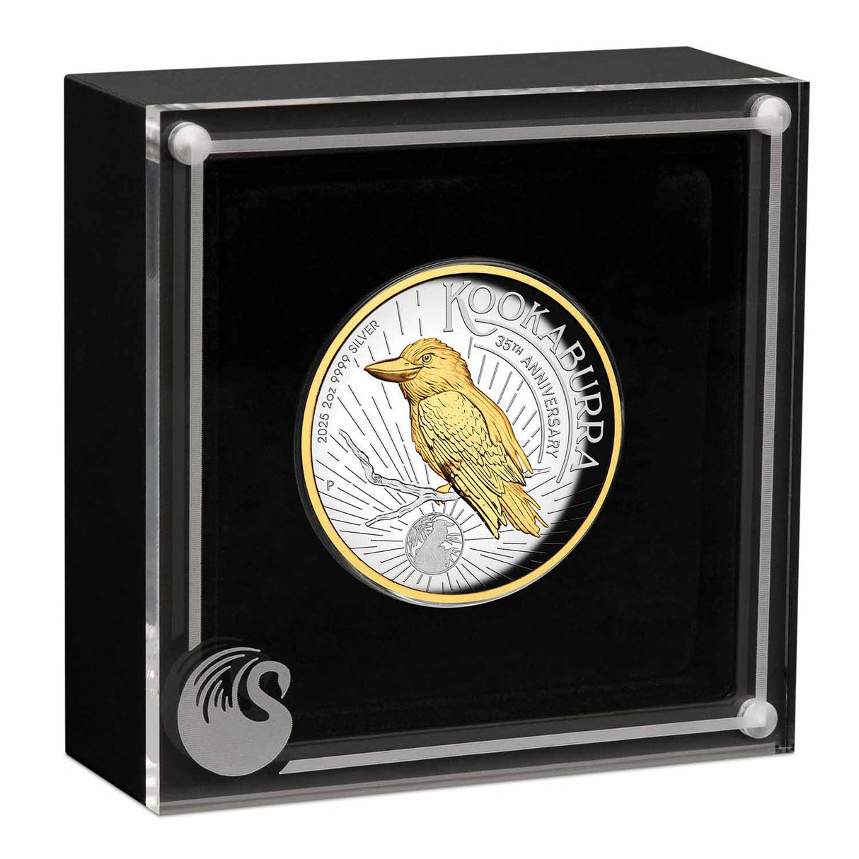 Australia Kookaburra 35th Anniversary 2025 $2 High Relief Gold-plated 2oz Silver Proof Coin