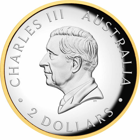 Australia Kookaburra 35th Anniversary 2025 $2 High Relief Gold-plated 2oz Silver Proof Coin