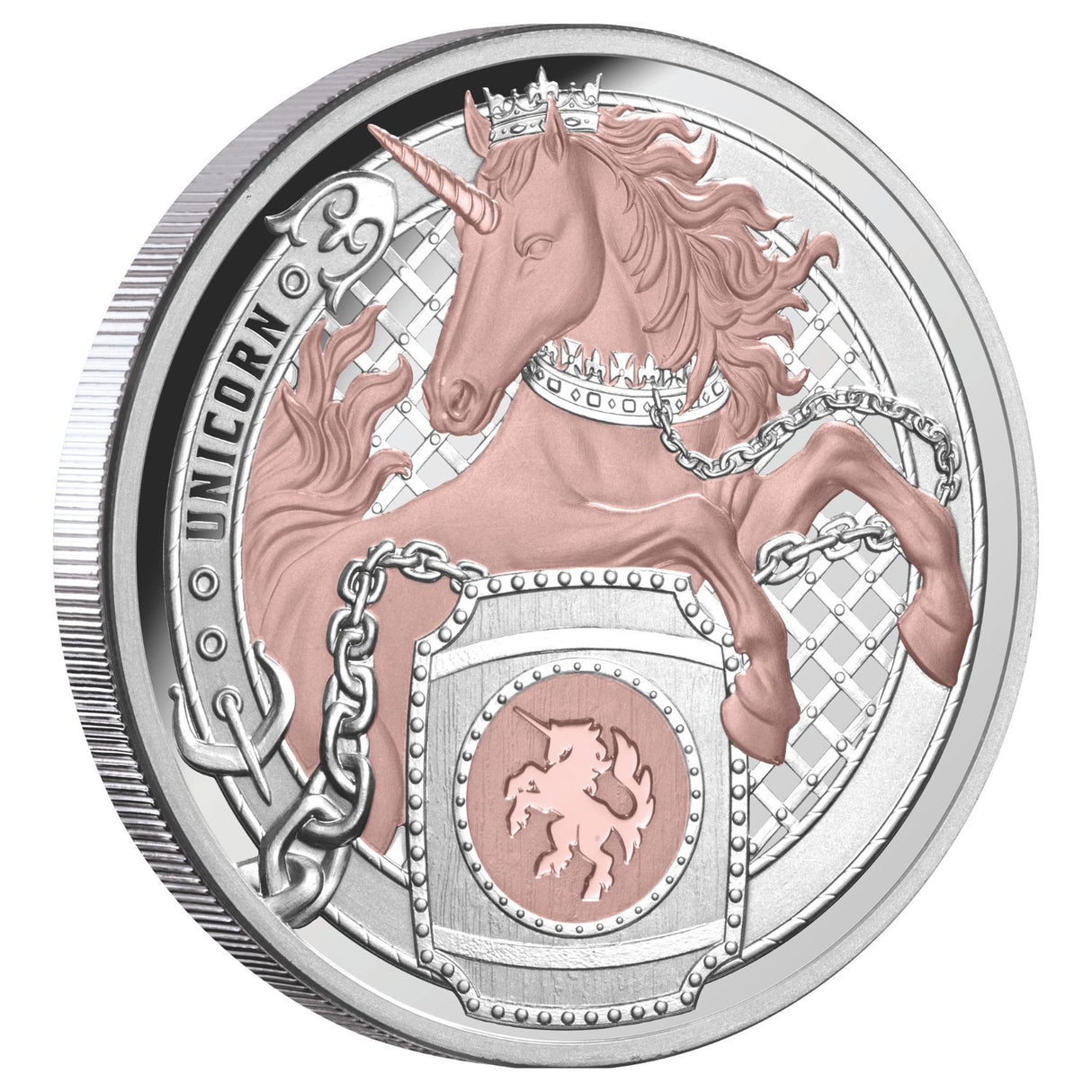 Heraldic Beasts 2026 $1 Unicorn Rose Gold-plated 1oz Silver Proof Coin
