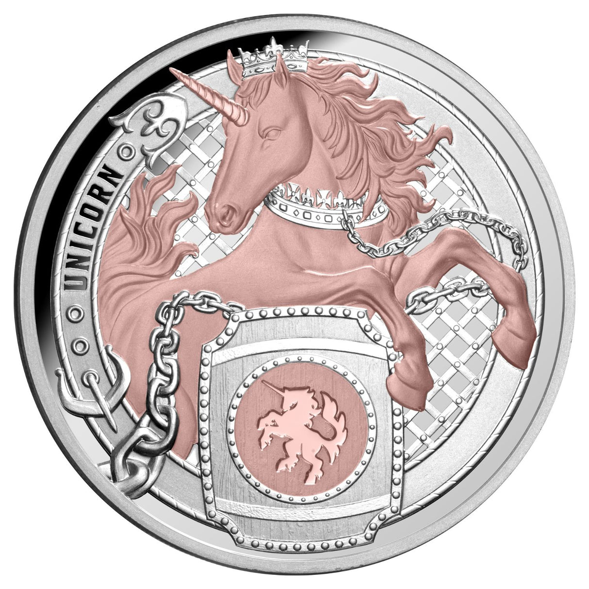 Heraldic Beasts 2026 $1 Unicorn Rose Gold-plated 1oz Silver Proof Coin
