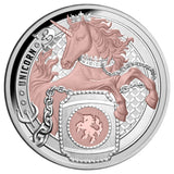 Heraldic Beasts 2026 $1 Unicorn Rose Gold-plated 1oz Silver Proof Coin