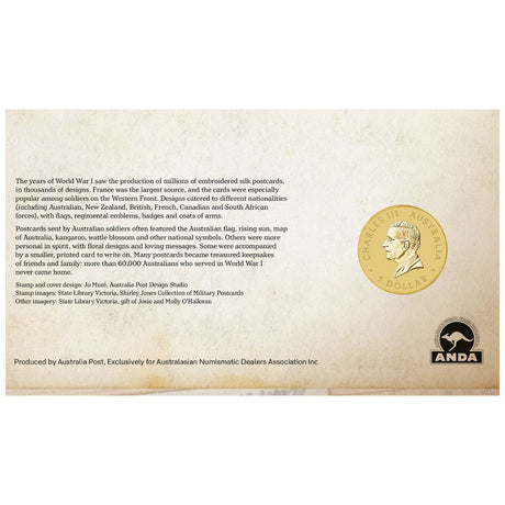 Australia ANDA Perth Money Expo 2025 $1 Postcards from the Front Stamp & Coin Cover
