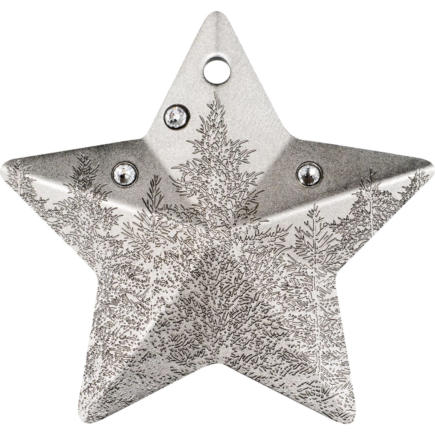 Winter Forest Star 2025 $5 Rhodium-plated 1oz Silver Coin