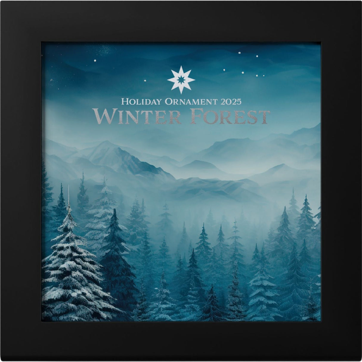Winter Forest Star 2025 $5 Rhodium-plated 1oz Silver Coin