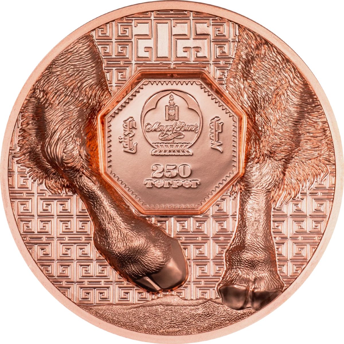 Wild Mongolia 2025 250T Bison Ultra High Relief Copper Proof Coin