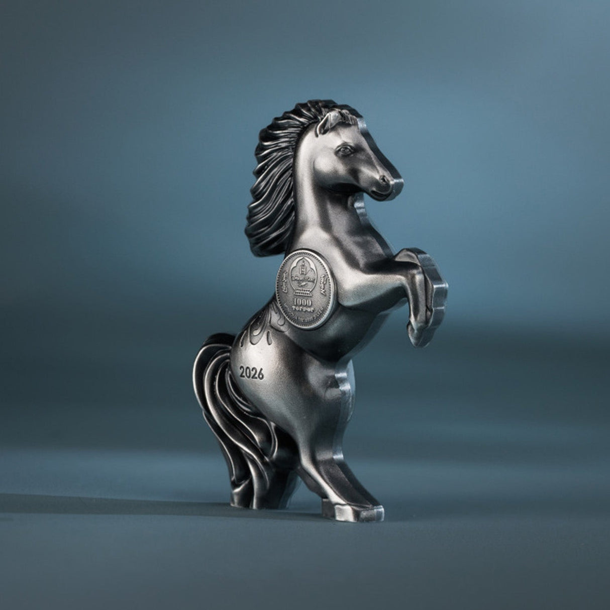 Lunar Year of the Horse 2026 1000T Wild Horse Ultra High Relief 1oz Silver Antique Coin