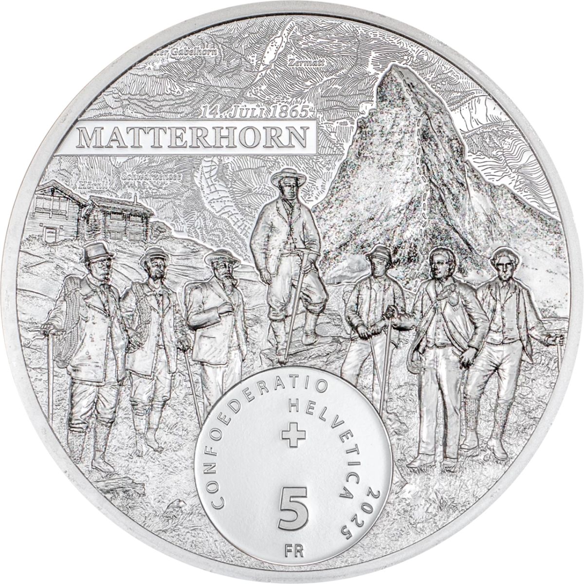 Matterhorn 2025 5 Francs Ultra High Relief 1oz Silver Proof Coin