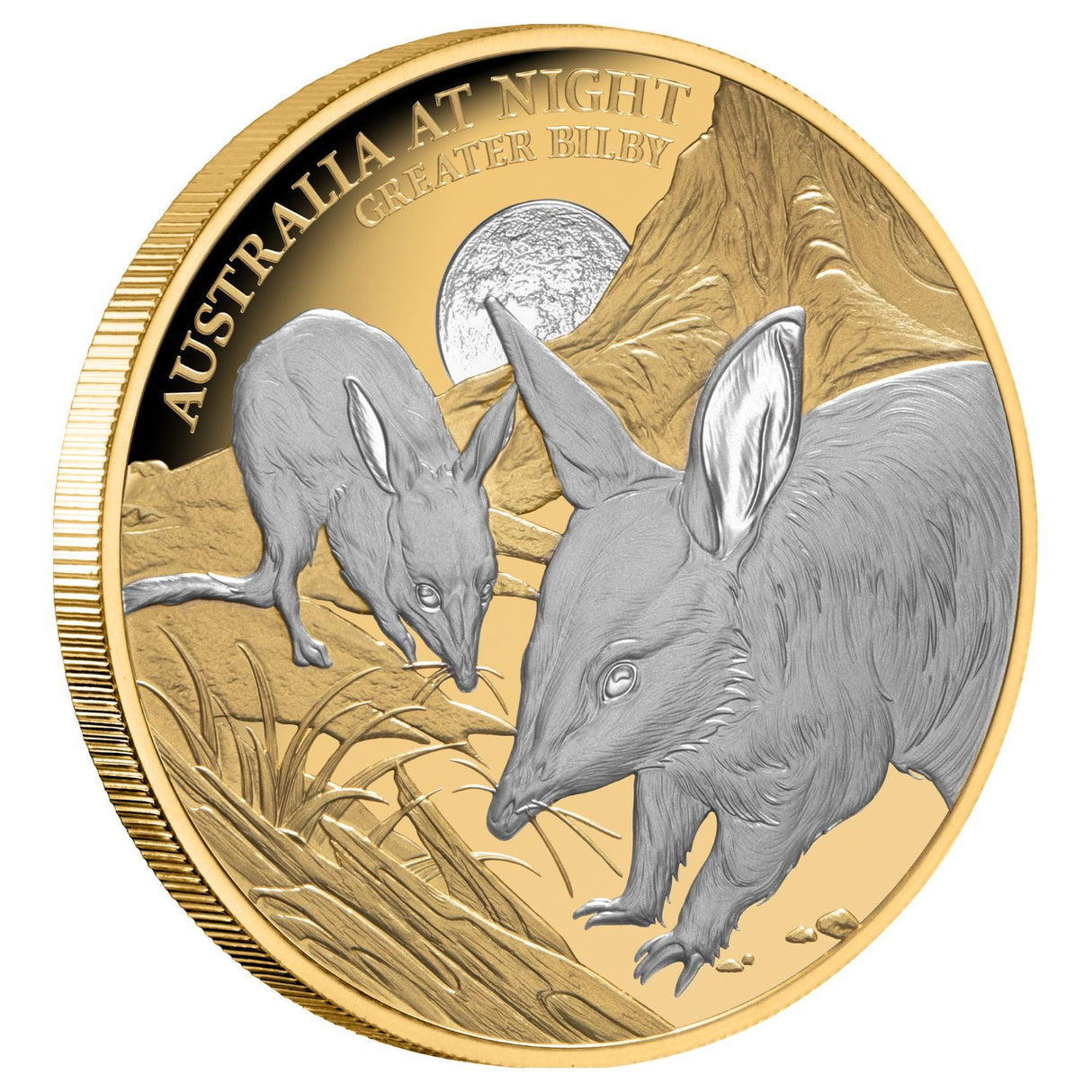 Australia at Night 2026 $100 Greater Bilby Platinum-plated 1oz Gold Proof Coin