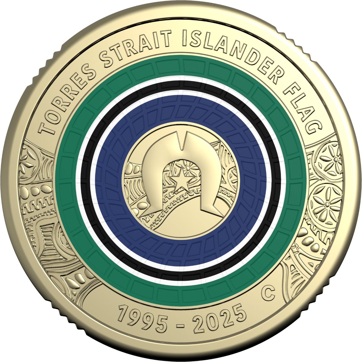 Australia Torres Strait Islander Flag 30th Anniversary 2025 $2 C Mintmark Colour Aluminium-Bronze Uncirculated Coin
