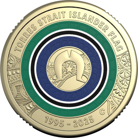 Australia Torres Strait Islander Flag 30th Anniversary 2025 $2 C Mintmark Colour Aluminium-Bronze Uncirculated Coin