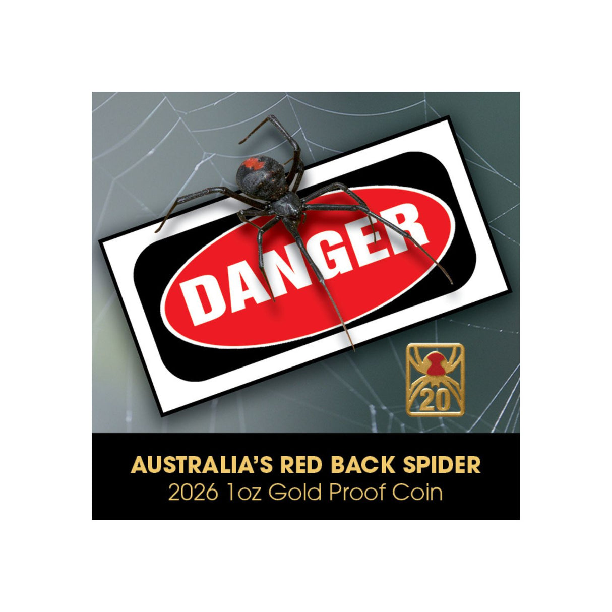 Deadly & Dangerous 20th Anniversary 2026 $100 Red-back Spider Privymark 1oz Gold Proof Coin