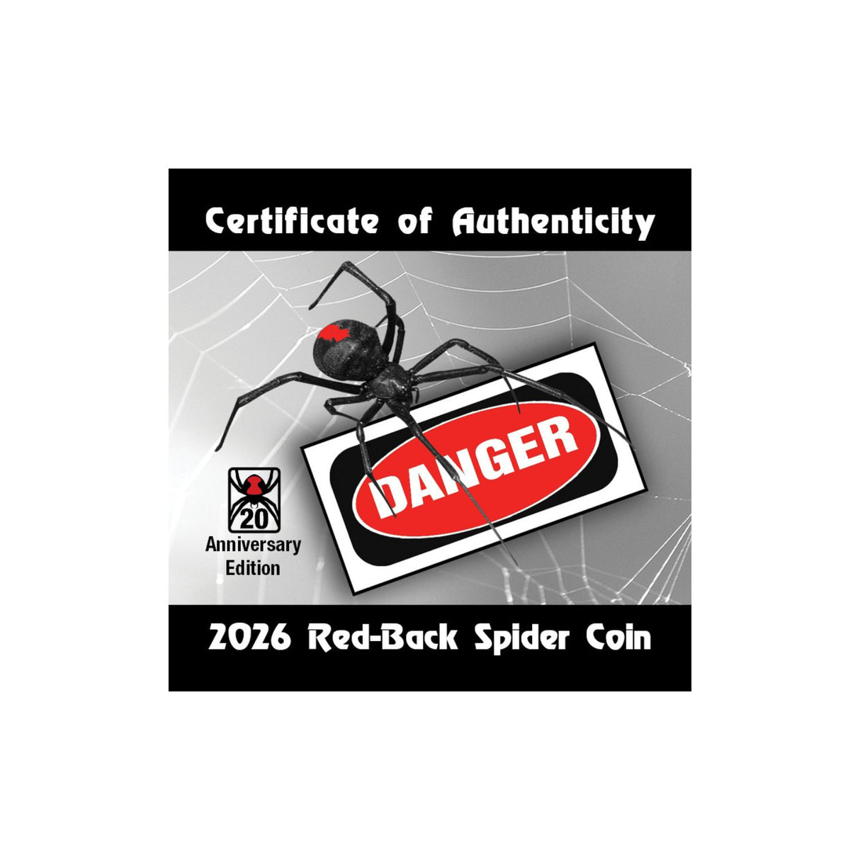 Deadly & Dangerous 20th Anniversary 2026 $1 Red-back Spider Privymark 1oz Silver Proof Coin