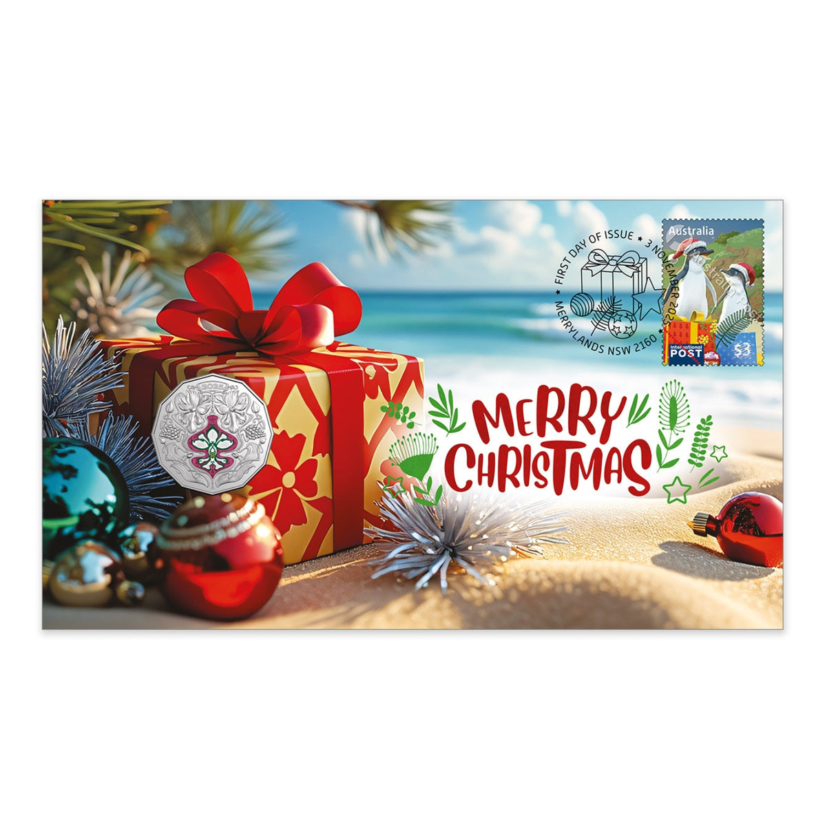 Australia Christmas 2025 50c Stamp & Coin Cover