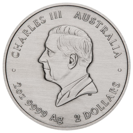 Australia Emu Utingat 2025 $2 Colour 2oz Silver Antique Coin