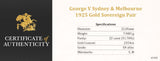 George V Sydney & Melbourne 1925 Gold Sovereign Pair Extremely Fine-about Uncirculated