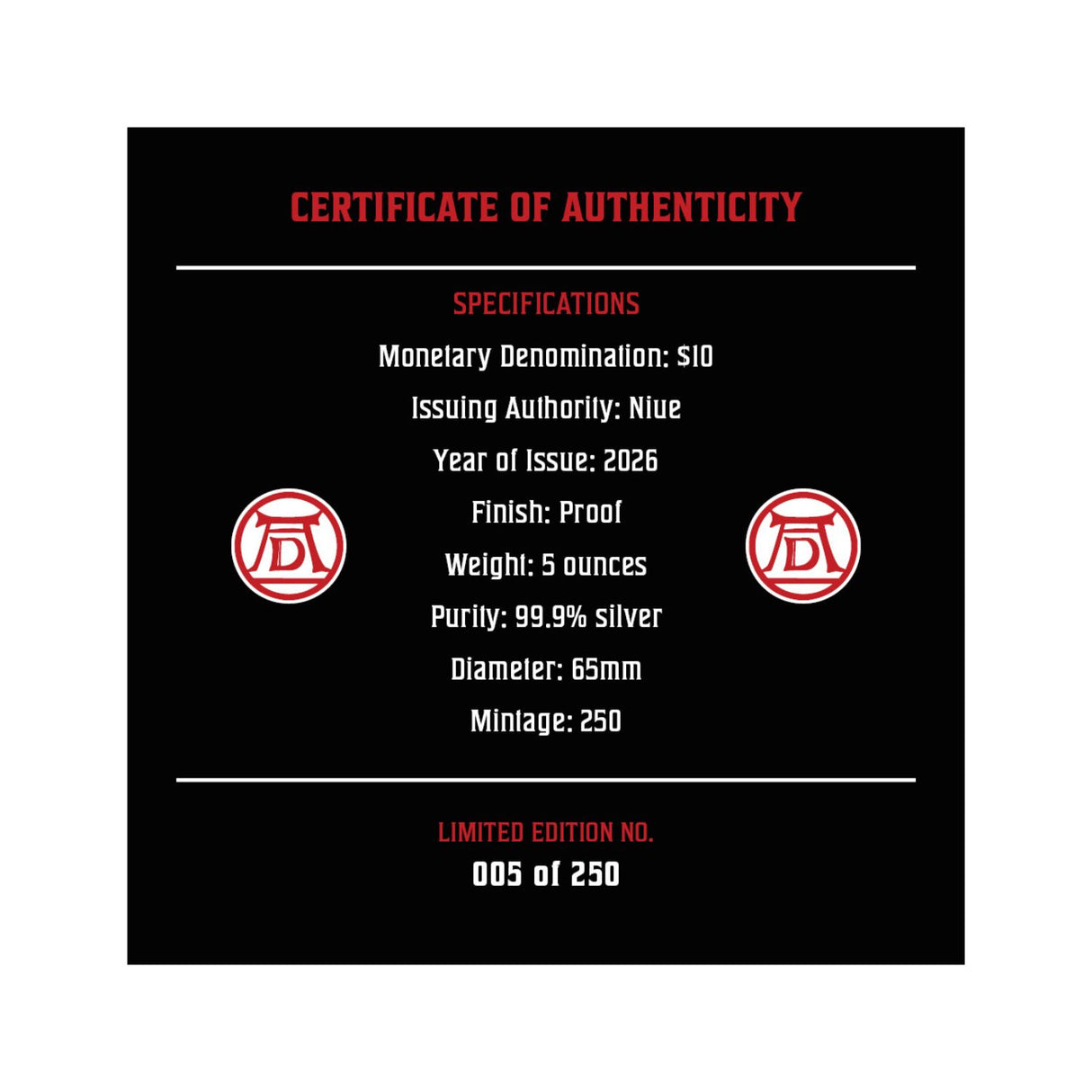 The Four Horsemen of the Apocalypse 2026 $10 5oz Silver Proof Coin