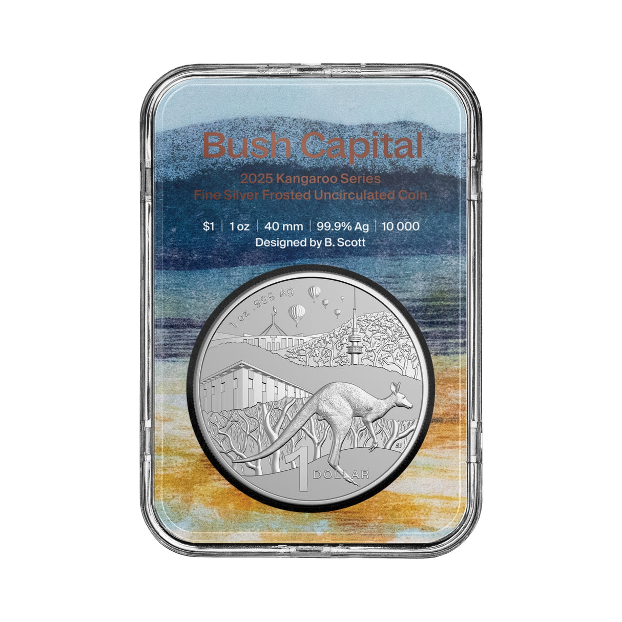 Australia Kangaroo 2025 $1 1oz Silver Frosted Uncirculated Coin