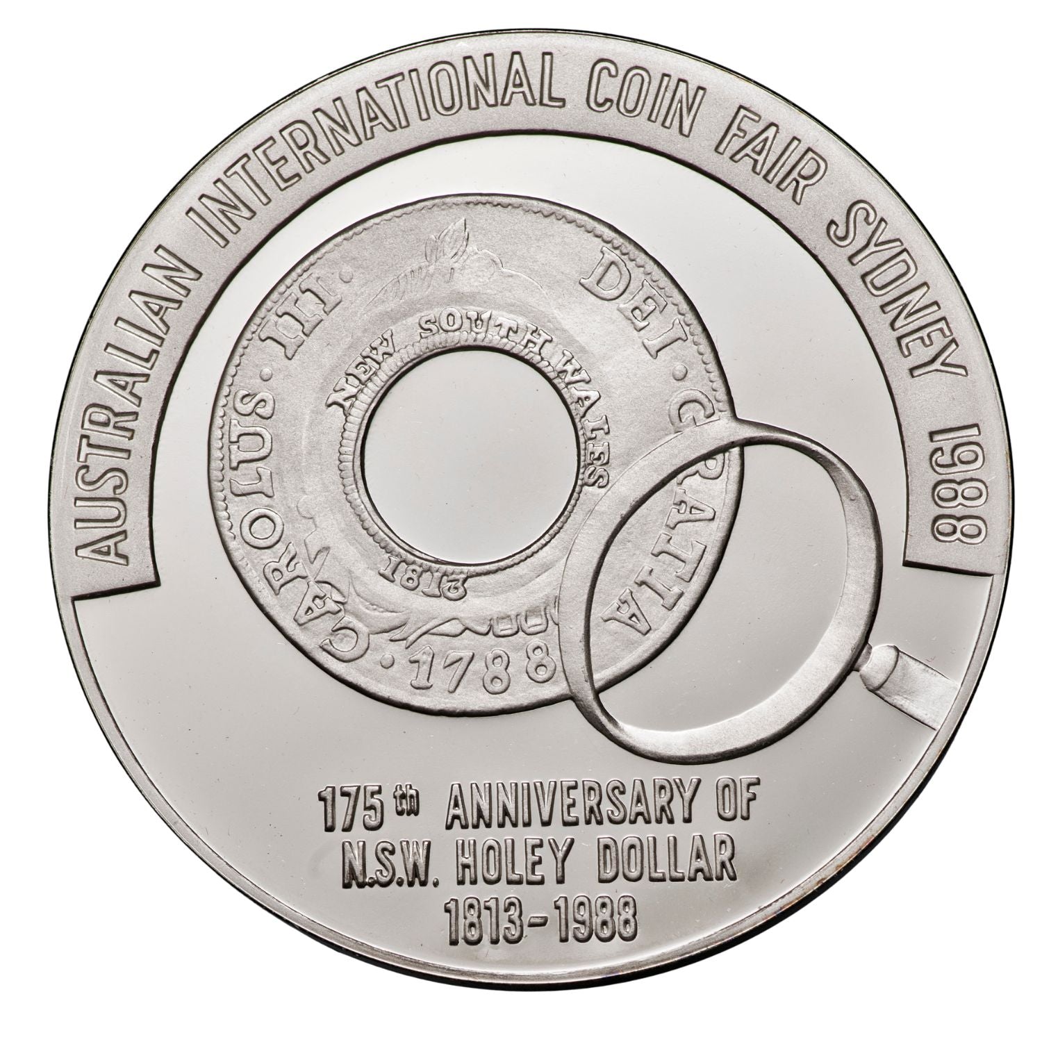 オーストラリア ザ ホーリーダラー&ザ ダンプ Silver Proof 1988 Australian International Coin Fair Holey Dollar 175th