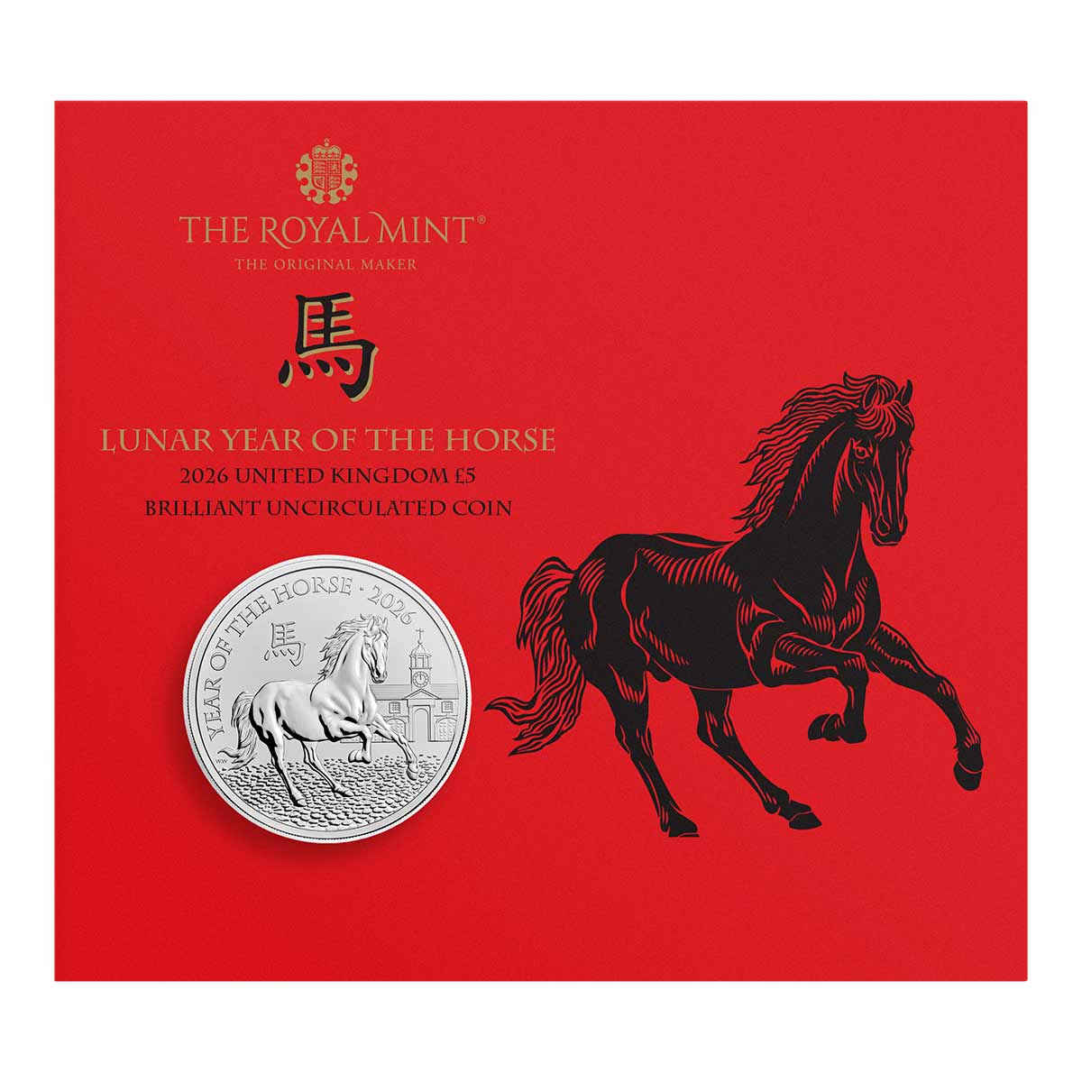 Great Britain Lunar Year of the Horse 2026 £5 Brilliant Uncirculated Coin