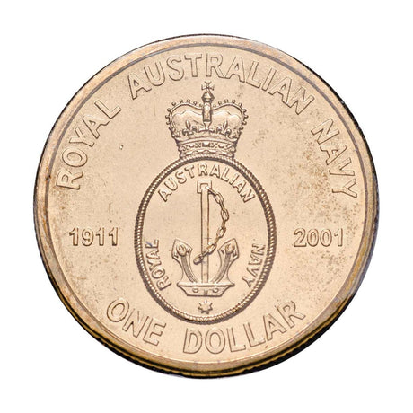 Australia Navy 90th Anniversary 2001 $1 Aluminium-Bronze Uncirculated Coin