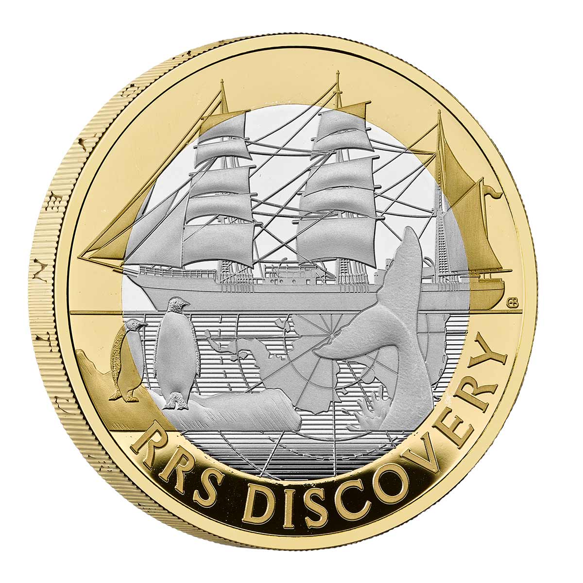 Great Britain RRS Discovery 2025 £2 Bimetal Silver Proof Coin