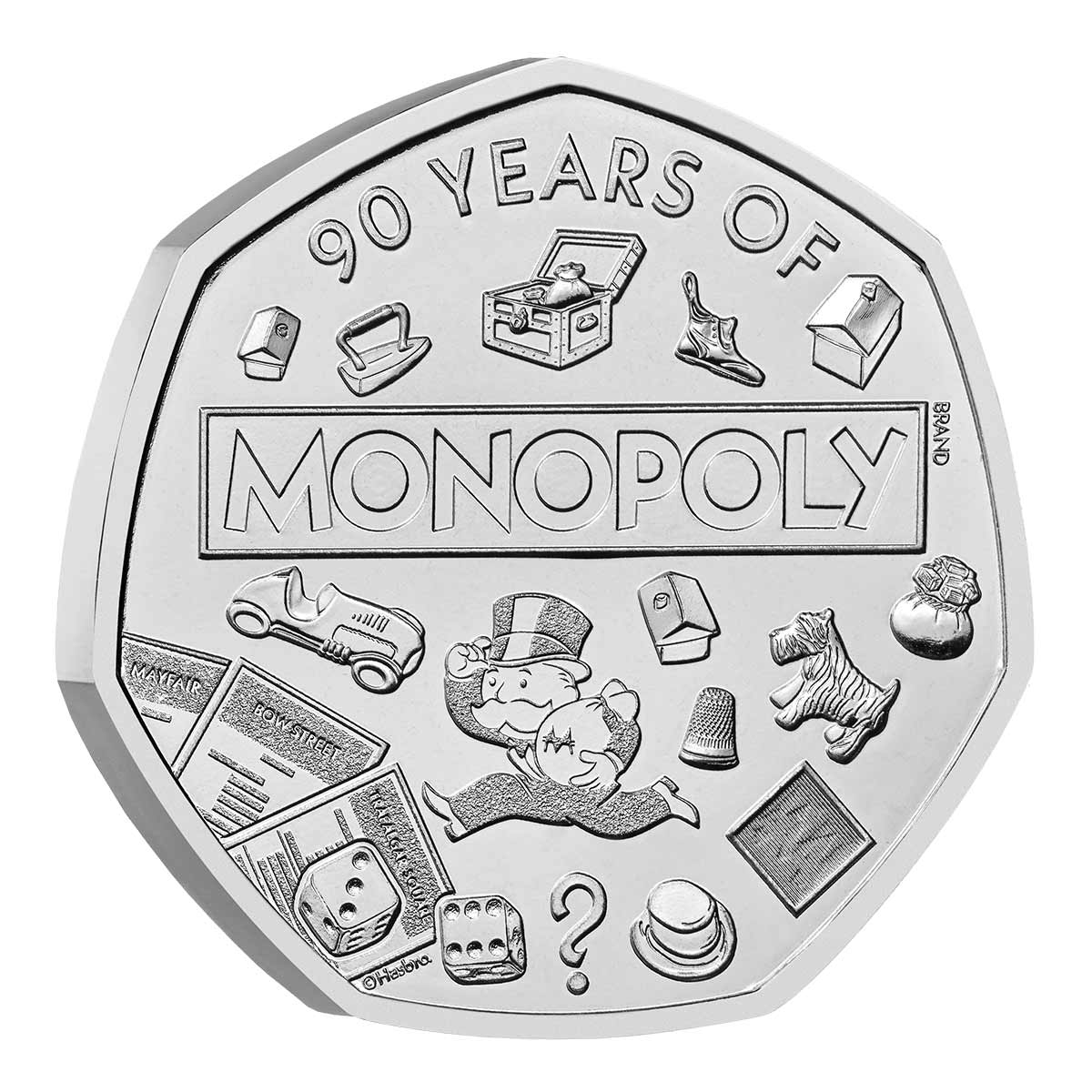 Great Britain Monopoly 90th Anniversary 2025 50p Brilliant Uncirculated Coin