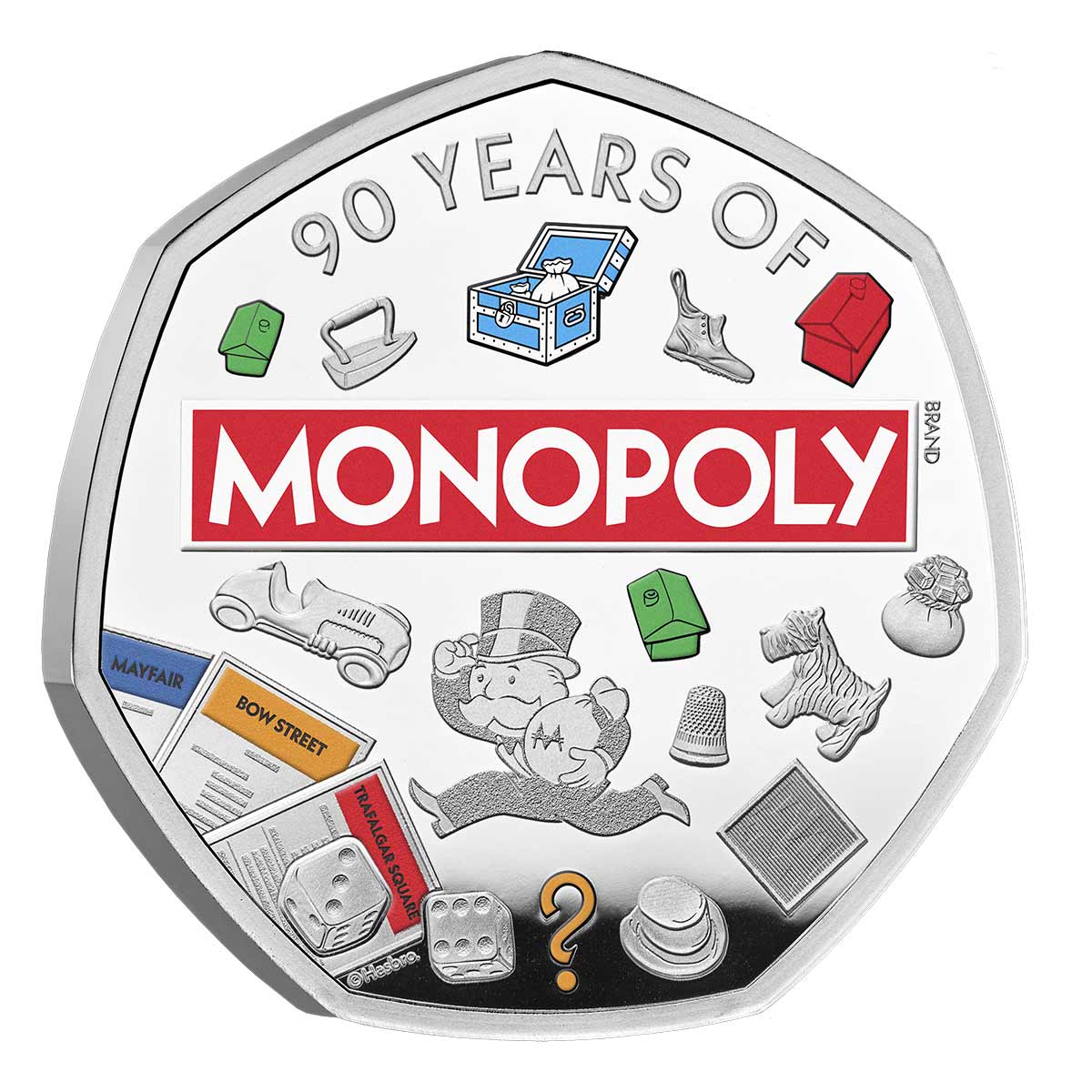 Great Britain Monopoly 90th Anniversary 2025 50p Colour Silver Proof Coin