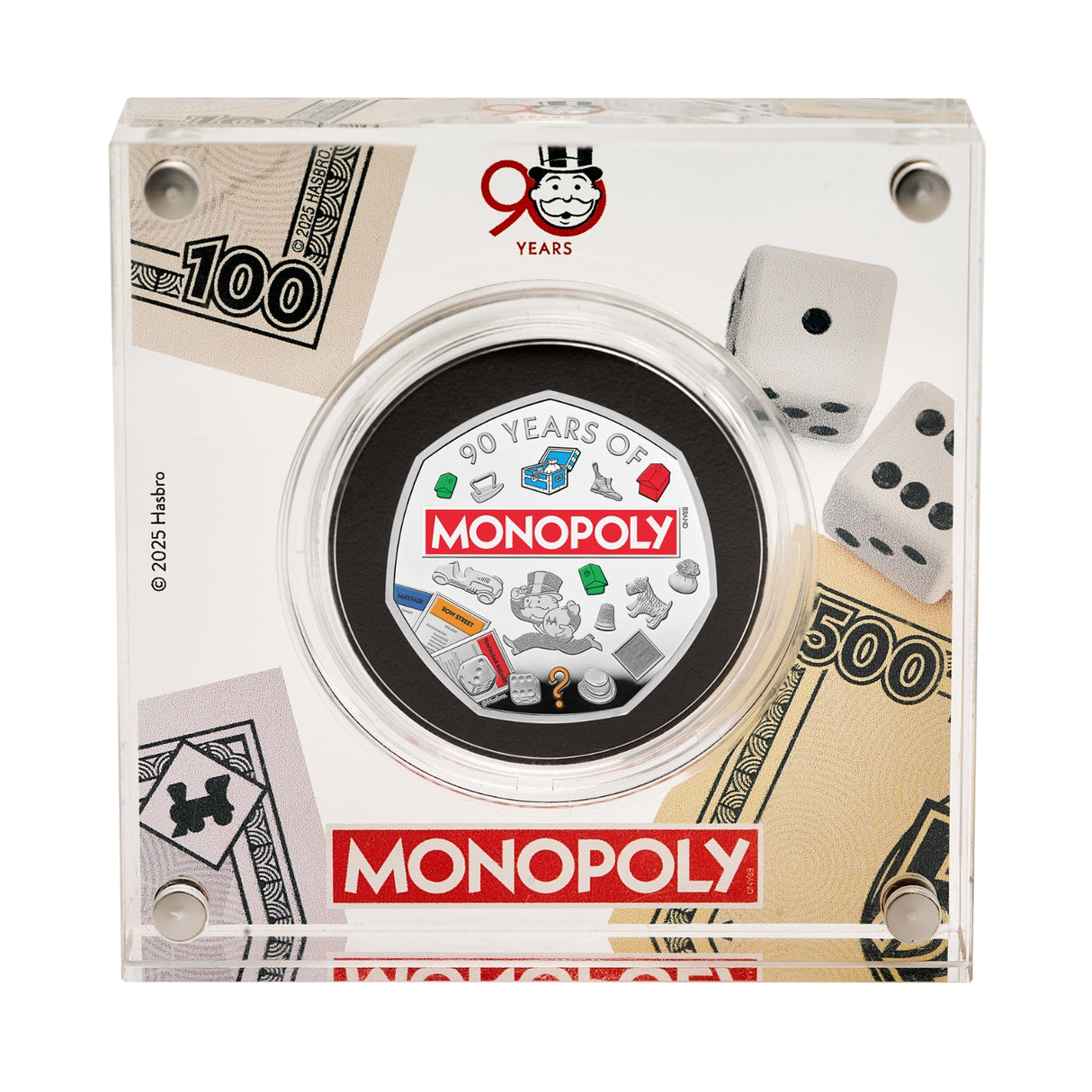 Great Britain Monopoly 90th Anniversary 2025 50p Colour Silver Proof Coin