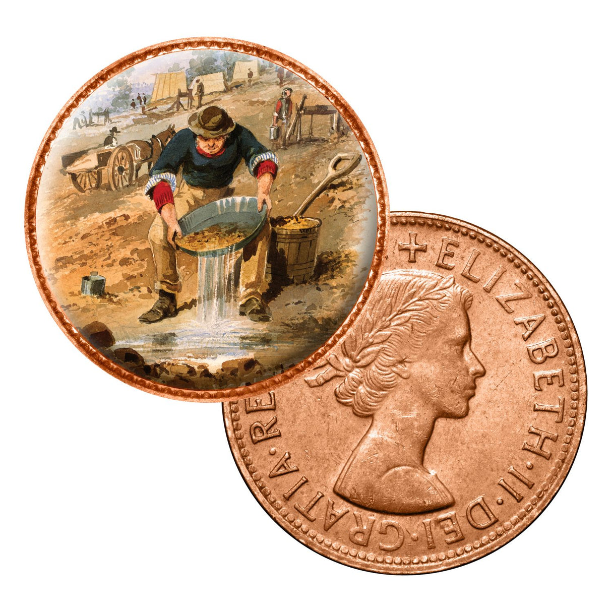 Gold Rush - The Paintings of S.T. Gill Enamel Penny 5-Coin Collection