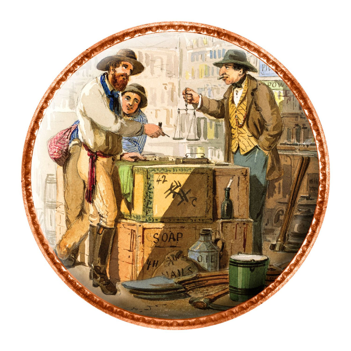 Gold Rush - The Paintings of S.T. Gill Enamel Penny 5-Coin Collection