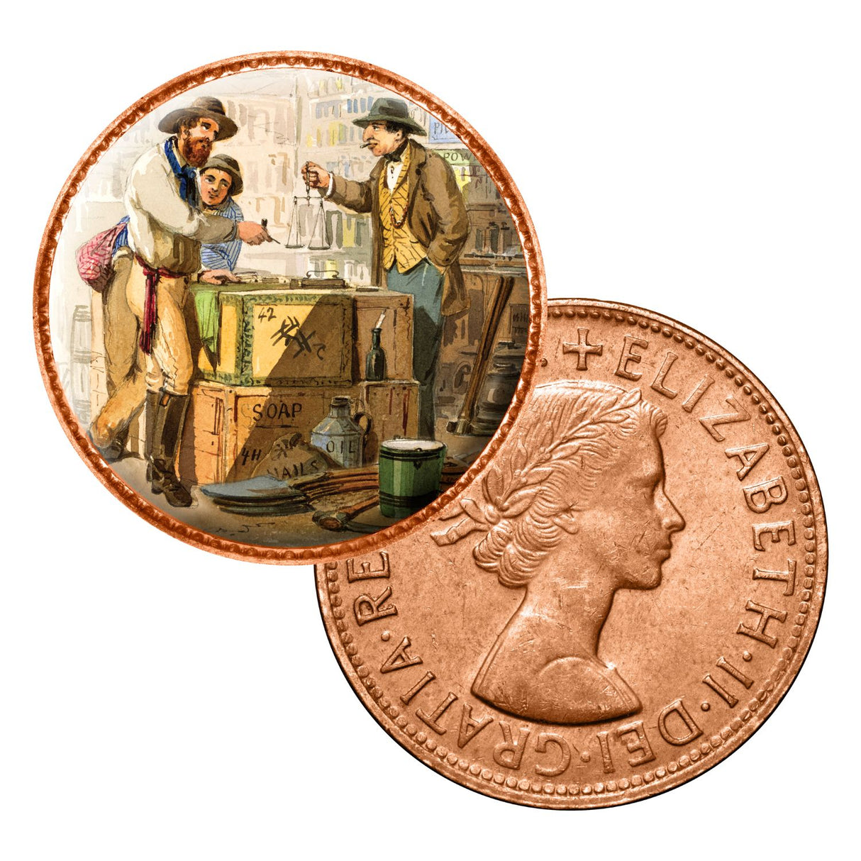 Gold Rush - The Paintings of S.T. Gill Enamel Penny 5-Coin Collection