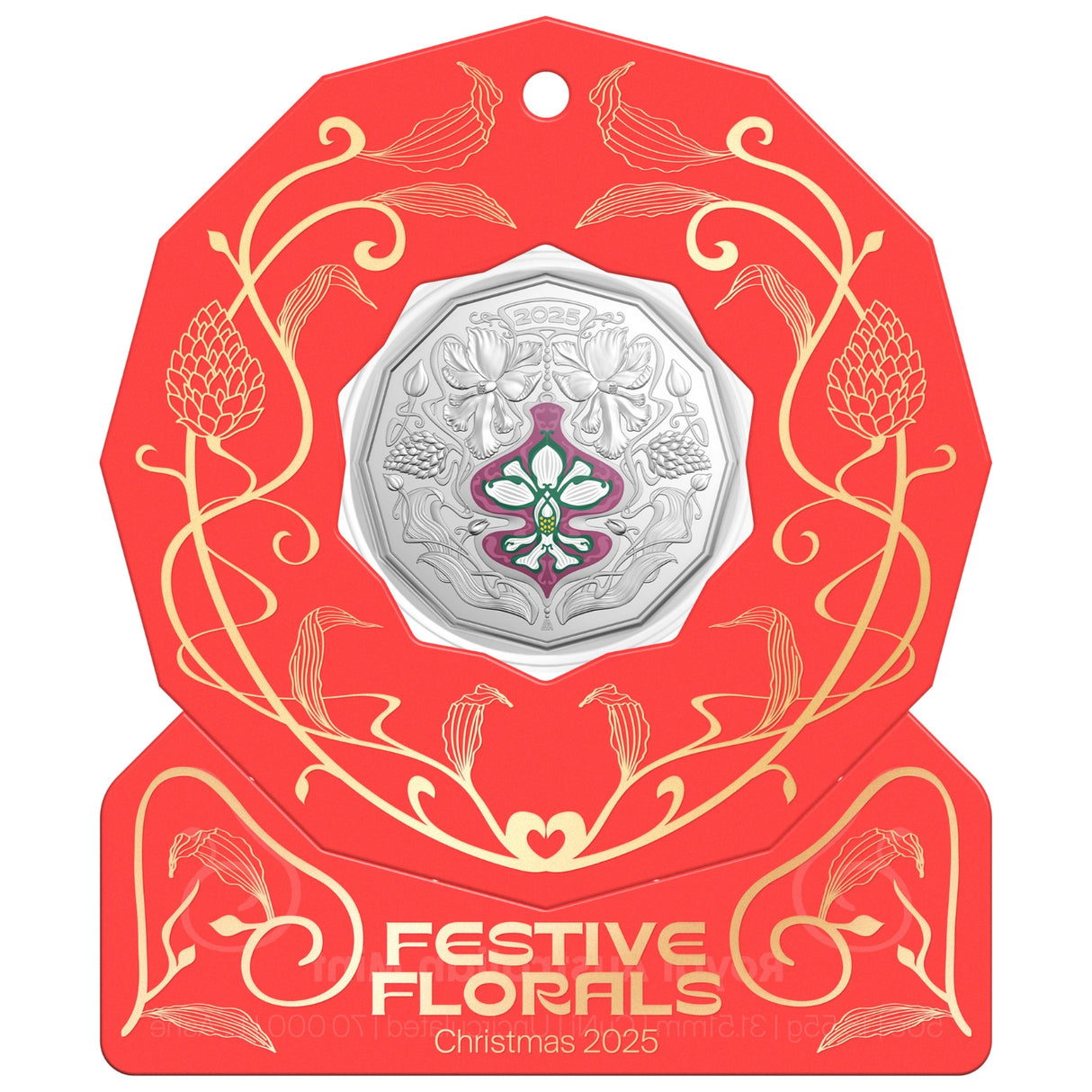 Australia Christmas Decoration 2025 50c Colour Cupro-Nickel Uncirculated Coin