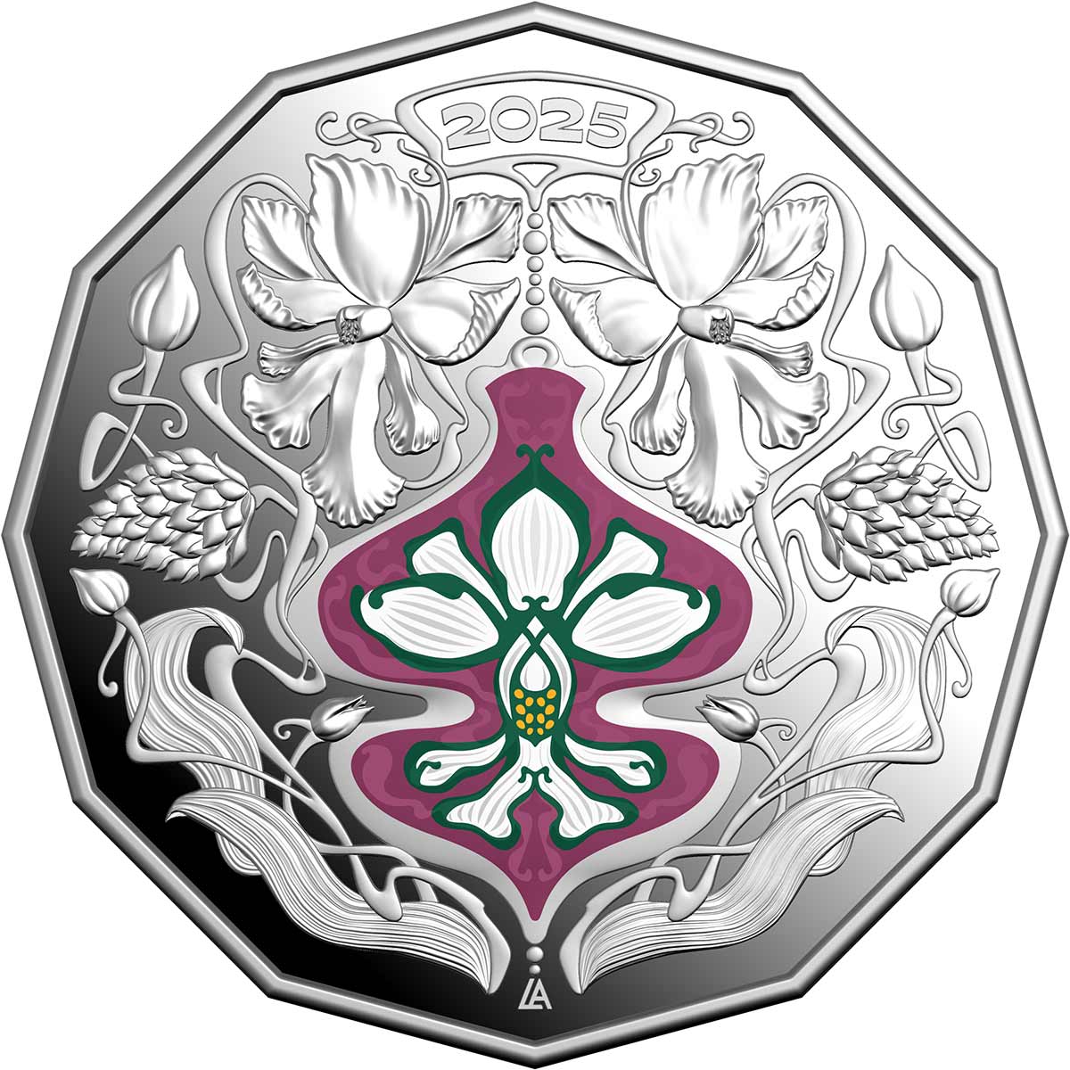 Australia Christmas Decoration 2025 50c Colour Silver Proof Coin