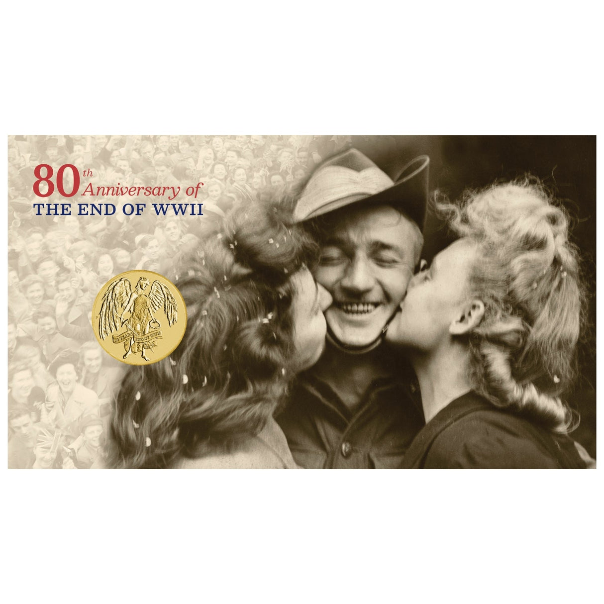 Australia End of WWII 80th Anniversary 2025 $1 Winged Victory 1oz Al-Br Stamp & Coin Cover