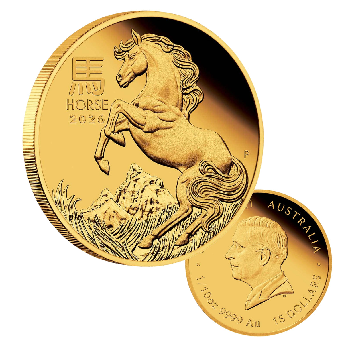 Australia Lunar Year of the Horse 2026 $15 1/10oz Gold Proof Coin