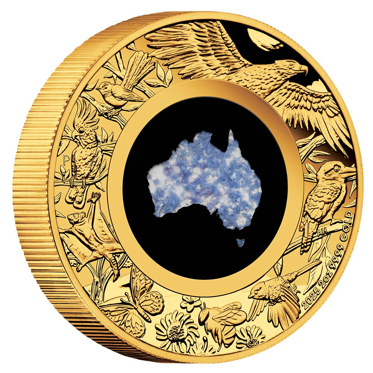 Australia Great Southern Land 2025 $200 Blue Lepidolite 2oz Gold Proof Coin