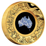 Australia Great Southern Land 2025 $200 Blue Lepidolite 2oz Gold Proof Coin