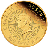 Australia Great Southern Land 2025 $200 Blue Lepidolite 2oz Gold Proof Coin