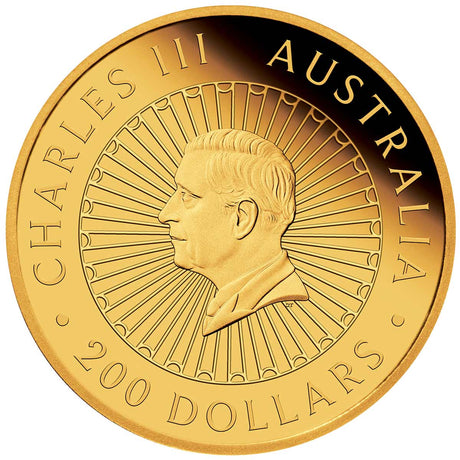 Australia Great Southern Land 2025 $200 Blue Lepidolite 2oz Gold Proof Coin