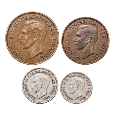 Australia George VI 1951PL Circulated 4-Coin Set