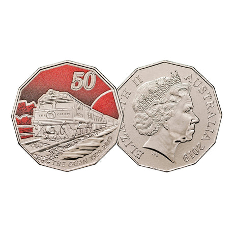 Australia The Ghan 2019 50c Colour Cupro-Nickel Uncirculated Coin