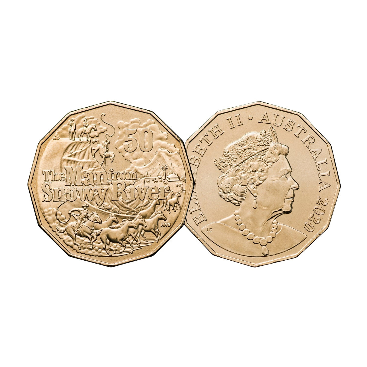 Australia Banjo Paterson 2020 50c The Man from Snowy River Aluminium-Bronze Uncirculated Coin