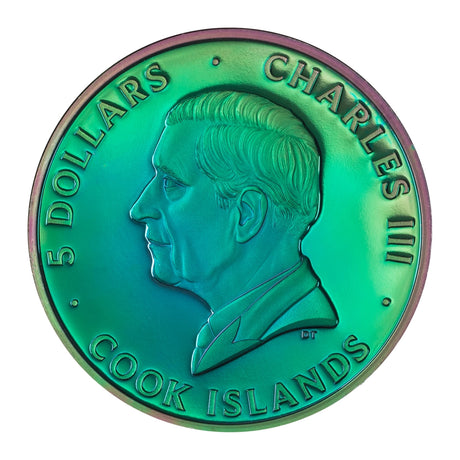 Peacock 2025 $5 1oz Prisma Plated Silver Proof Coin