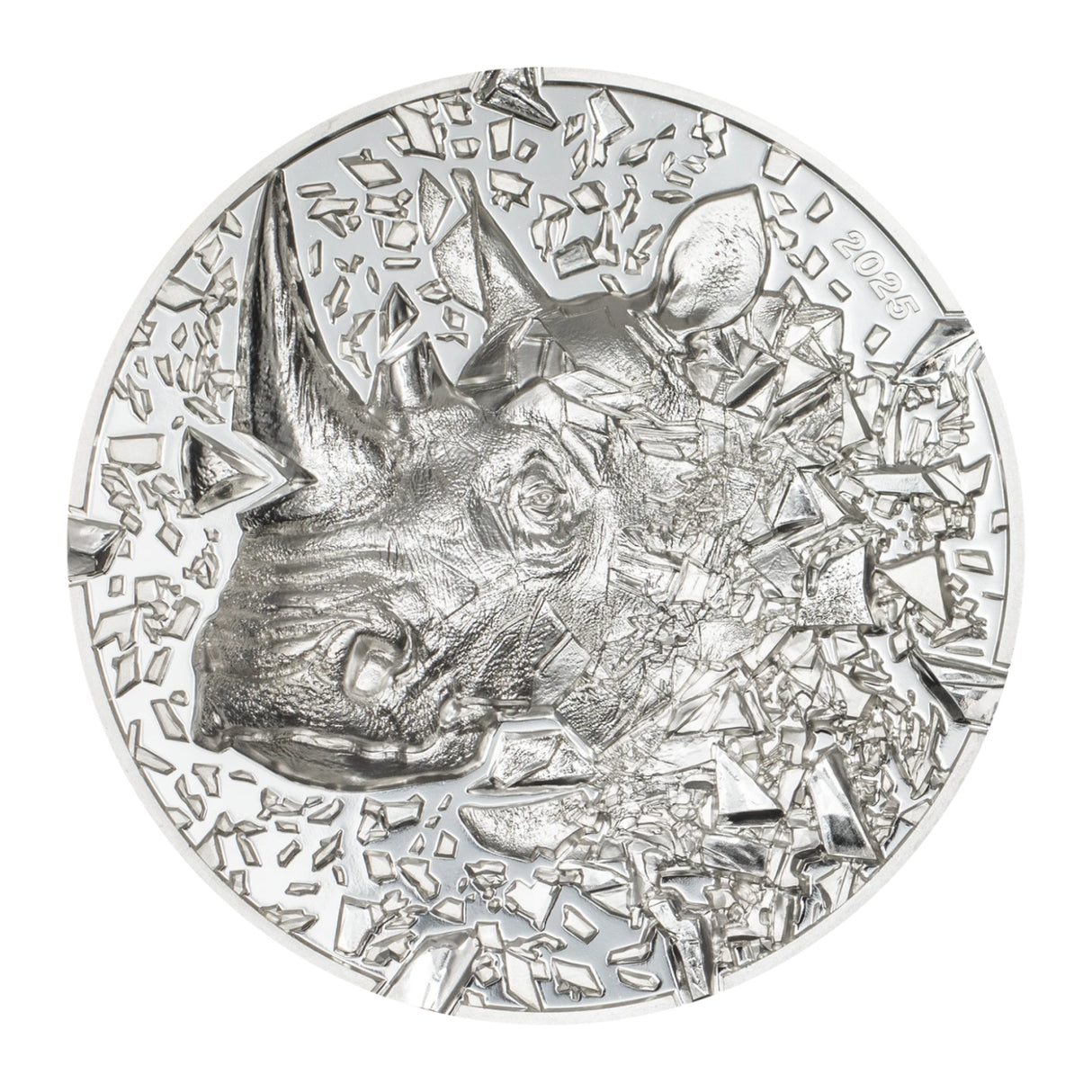 Silver Burst Rhino 2025 $20 3oz Silver Proof Coin